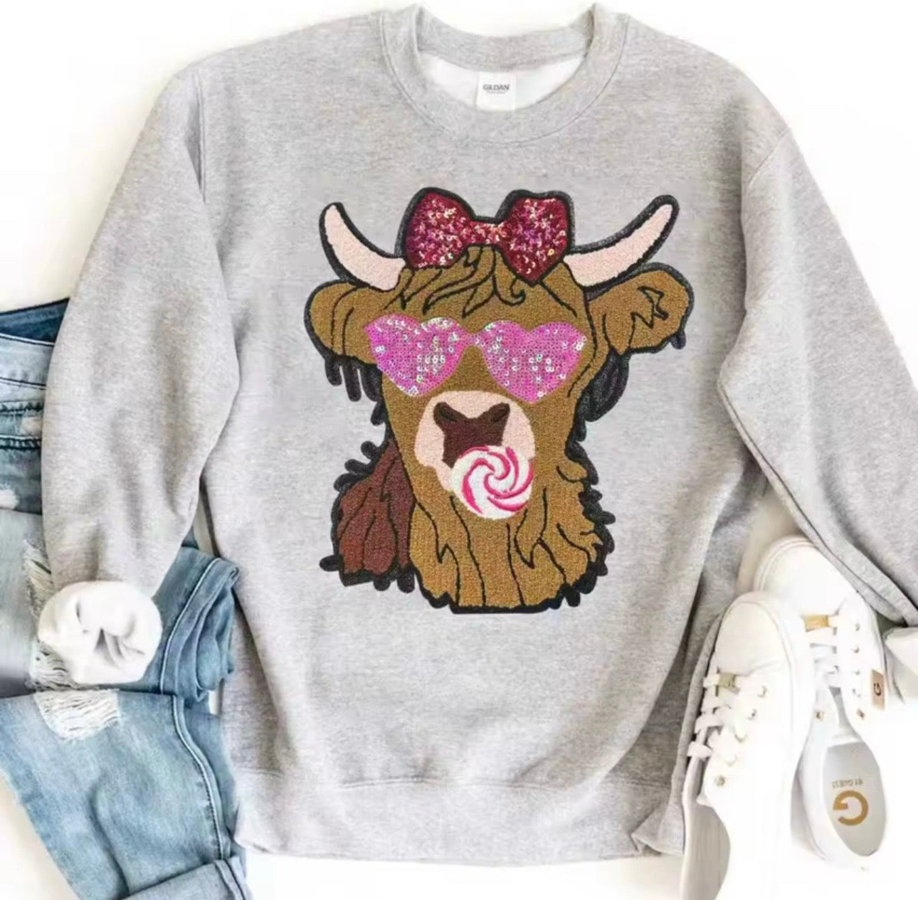 Cow Patch Crewneck